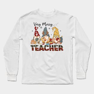 very merry teacher gnomes christmas Long Sleeve T-Shirt